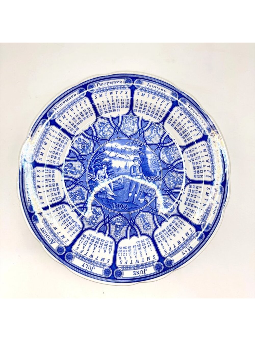 Spode Blue Room 1998 Calendar Plate "Woodman" 10.5" Collectible Ceramic Plate Bl